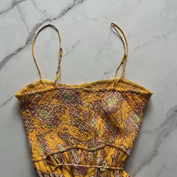 Free People Little Of Your Love Jumpsuit in Marigold Size S Festival Boho Hippie - Picture 6 of 9